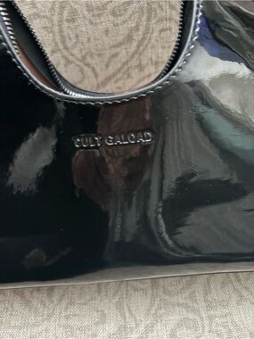 Black Patent Shoulder Bag with Gloss Finish